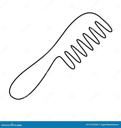 Comb Black And White Vector Illustration For Kids Coloring Page Stock