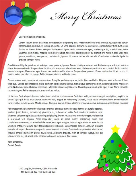 Downloadable Christmas Letterhead