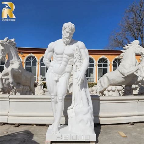 Hand Carved Famous Greek Hercules And Antaeus God Sculpture Outdoor Nude Stone Figure Statue