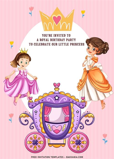 Adorable Royal Princess Birthday Invitation Templates En