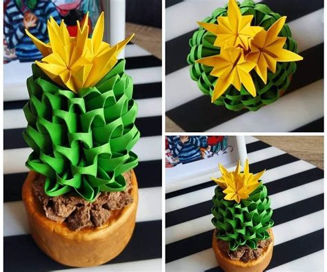 3d Cactus Origami Diy 5 Steps Instructables