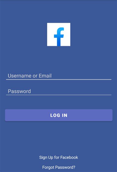 Facebook Login Screen Email Address