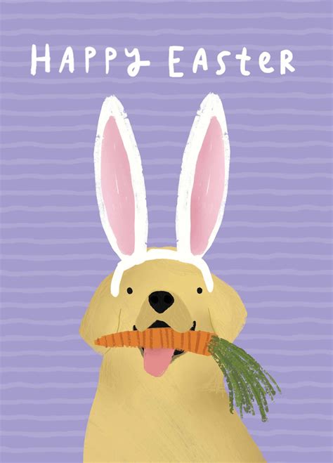 Dog Bunny Easter Card Scribbler