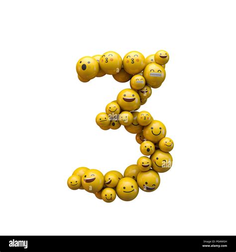 Number 3 emoji character font. 3D Rendering Stock Photo - Alamy