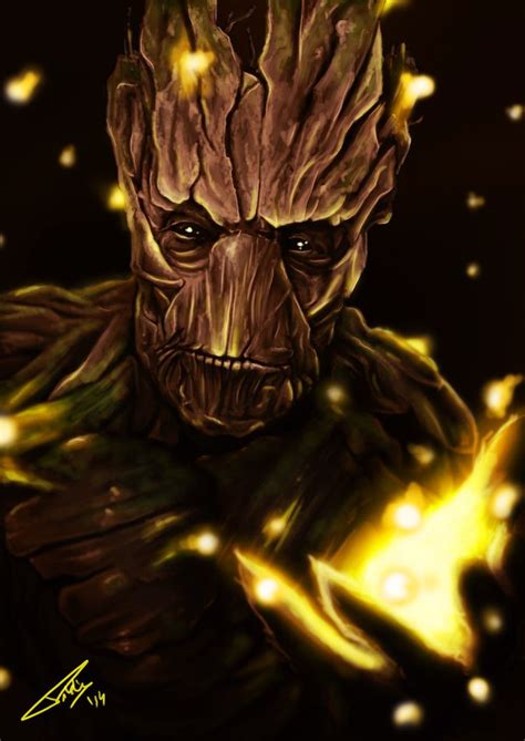 Groot By Hundrenus On Deviantart Groot Marvel Marvel Marvel Comic