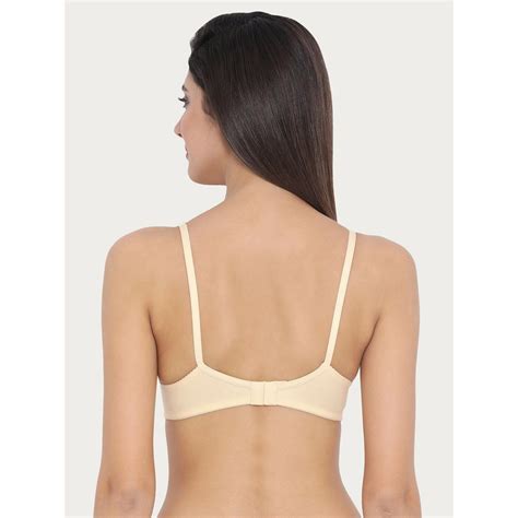 Clovia Cotton Rich Non Padded Non Wired T Shirt Plunge Bra Nude Buy