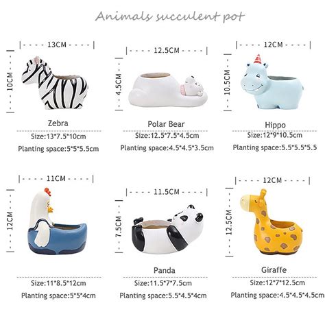 Cute Zoo Animal Plant Pots Moderne Vases