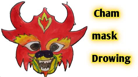 How To Make Cham Mask Cham Dance Sikkim Mask Dance Drawing Art