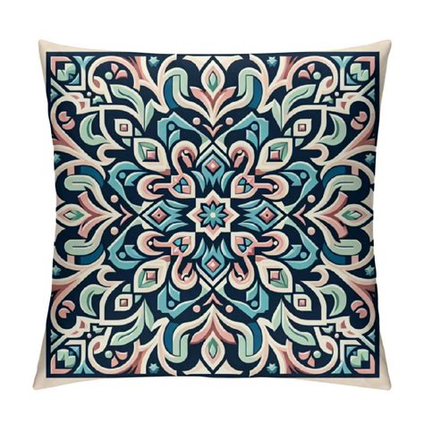 Ulloord Throw Pillow Covers Ethnic With Blue Green Red Orange Yellow