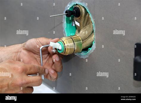 Sanitary Installation Installation Of A Water Connection Stock Photo