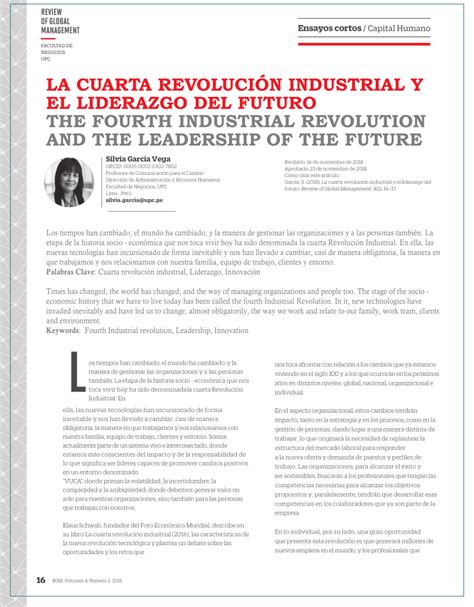 Pdf La Cuarta Revolución Industrial Y El Liderazgo Del Futuro