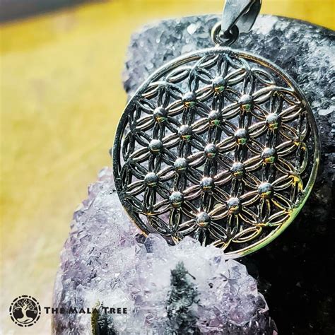 Flower Of Life Silver Pendant The Mala Tree