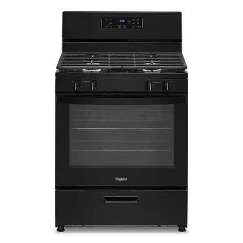 Whirlpool 30-in 4 Burners 5.1-cu ft Freestanding Gas Range in. Black ...