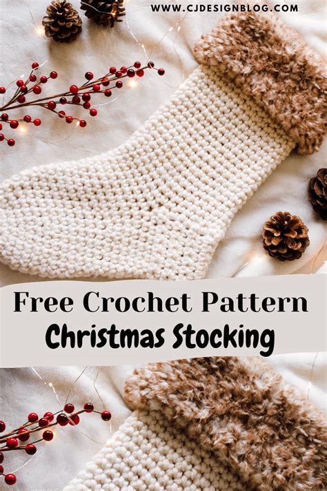 How To Crochet A Christmas Stocking For Beginners Cj Design Blog