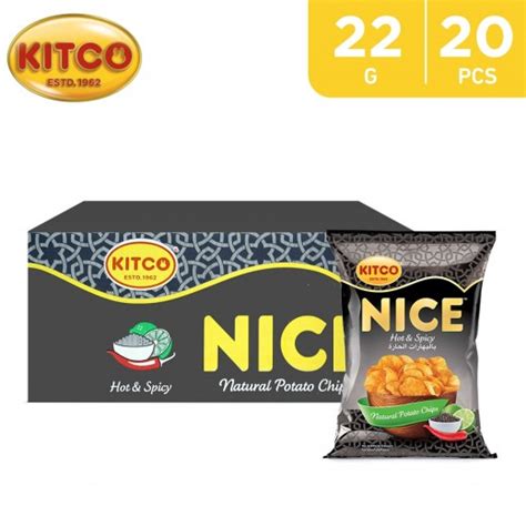 Buy Kitco Nice Hot Spicy Natural Potato Chips 20 x 22 g توصيل Taw9eel