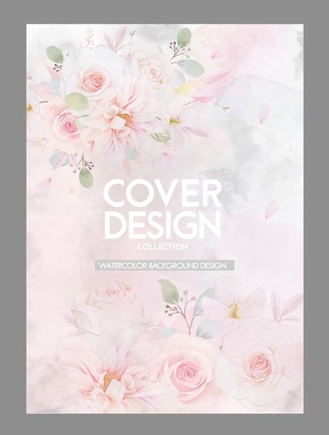 Premium Vector Pink Rose Background Cover Design