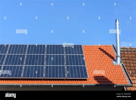 Solar System Green Electricity From Your Own Roof Stock Photo Alamy