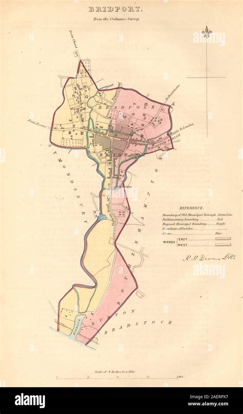 Bridport Boroughtown Plan Boundary Commission Dorset Dawson 1837