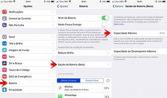 Tutorial Descubra como está a vida útil da bateria do iPhone