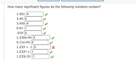 Solved How Many Significant Figures Do The Following Numbers