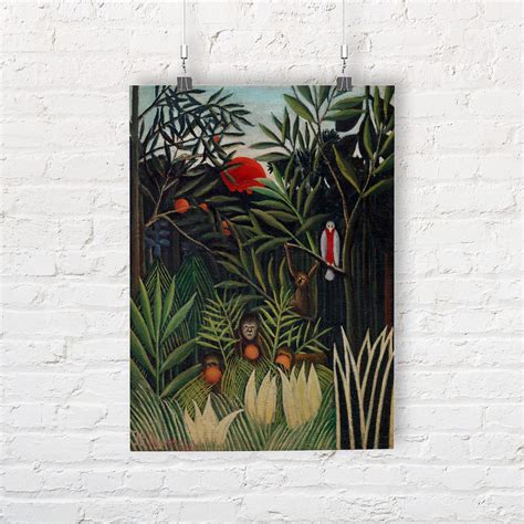 Henri Rousseau Monkeys And Parrot In The Virgin Forest Fine Etsy Uk