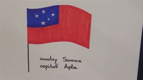 Learn Geography How To Draw A Flag Samoa Youtube