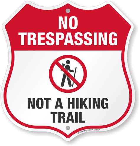 No Hiking Signs