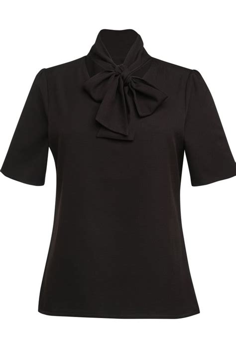 Flavia Pussy Bow Short Sleeve Blouse