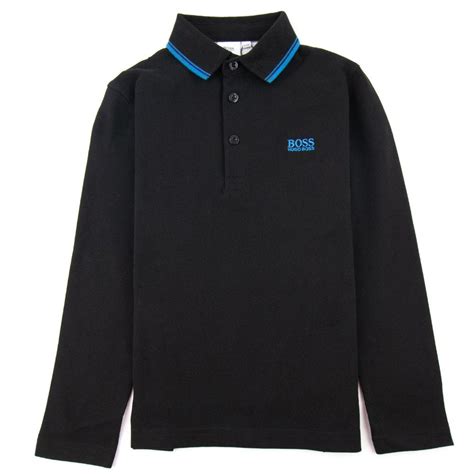 Hugo Boss Kids Long Sleeve Polo Black | ONU