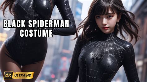 4k Ai Art Lookbook Black Spiderman Costume Aiart Lookbook Fashion Skirt Dress Youtube