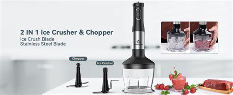 Linkchef 7 In 1 Immersion Blender Scratch Resistant 2 Titanium Steel Blades 800w