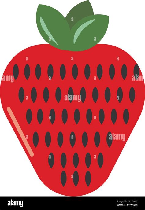 Red Strawberry Illustration Vector On White Background Stock Vector