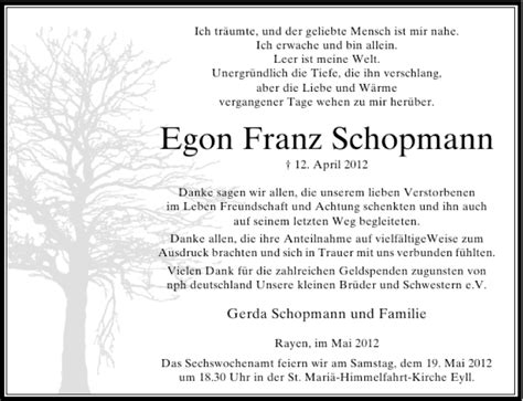 Alle Traueranzeigen F R Egon Franz Schopmann Trauer Rp Online De