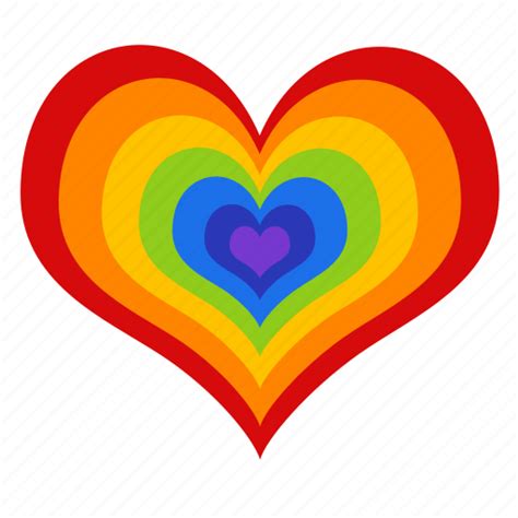 Colorful Gay Gay Pride Heart Lgbt Love Rainbow Icon