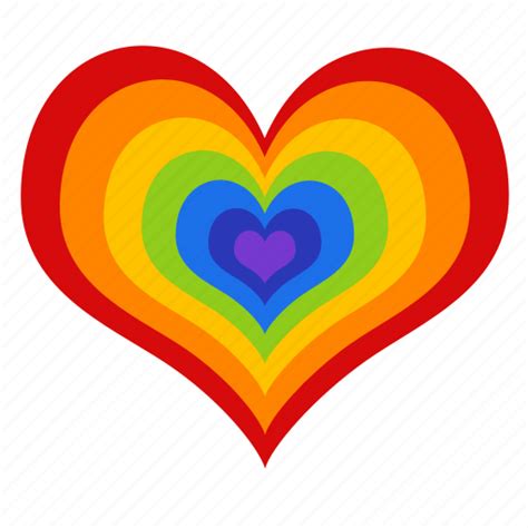 Colorful Gay Gay Pride Heart Lgbt Love Rainbow Icon