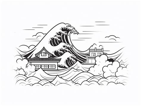 Tsunami Wave Coloring Page - Coloring Page