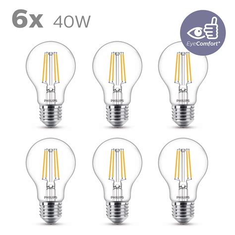 Philips Led Filament Standaard Lamp Helder Niet Dimbaar Pack E