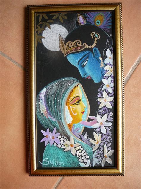 SR Crafts Beautiful Sketch Of Lord Krishna With Radha Playing Flute