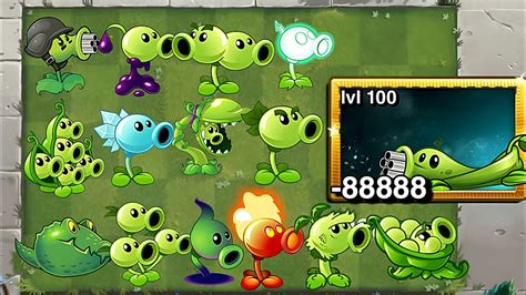 Pvz2 Challenge Peavine Max Level 🆚 All Peashooters Power Up Youtube