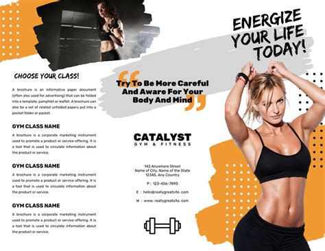 Customize Fitness Brochure Templates Online Canva