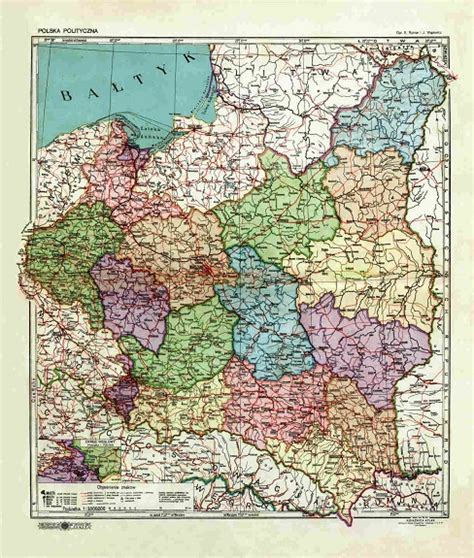 Mapa Fizyczna Polska Ii Rp Z 1937 Reprint Wawa 7204820145 Oficjalne