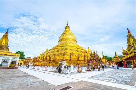 Bagan Myanmar JUL 18 2018 The Shwezigon Pagoda Is A Buddhist Temple