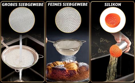 Gourmet Easy Sieb Set Aus Edelstahl Gro Es Nudelsieb Kleines