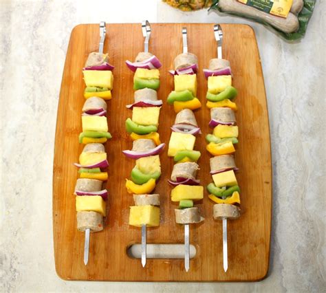 Grilled Hawaiian Chicken Sausage Kabobs