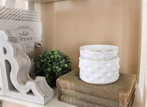 A Traditional Milk Glass Pattern Gives This Warmer A Classic And Quietly Elegant Look That S