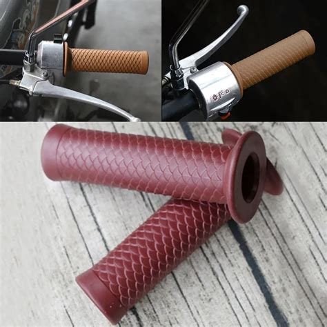 Dark Brown Pcs Vintage Motorcycle Mm Universal Handlebar Grip