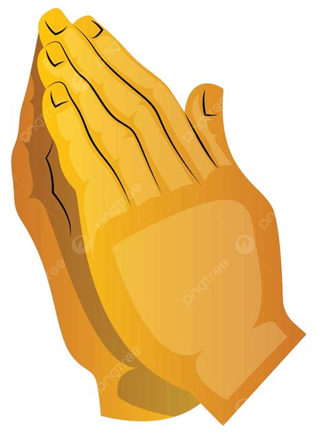 Yellow Hands In Prayer Vector Illustration On A White Background Vector Illustration Vector