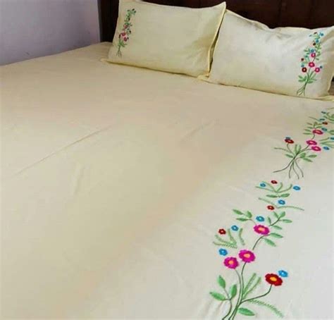 Hand Embroidery Bed Sheet Bed Sheet Painting Design Handmade Bed