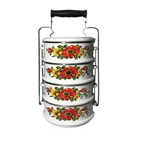 Jual Rantang Tenong Maspion Susun Cm Enamel Motif Bunga Lunch Box