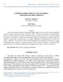 Pdf Understanding Police Use Of Force A Review Of The Evidence